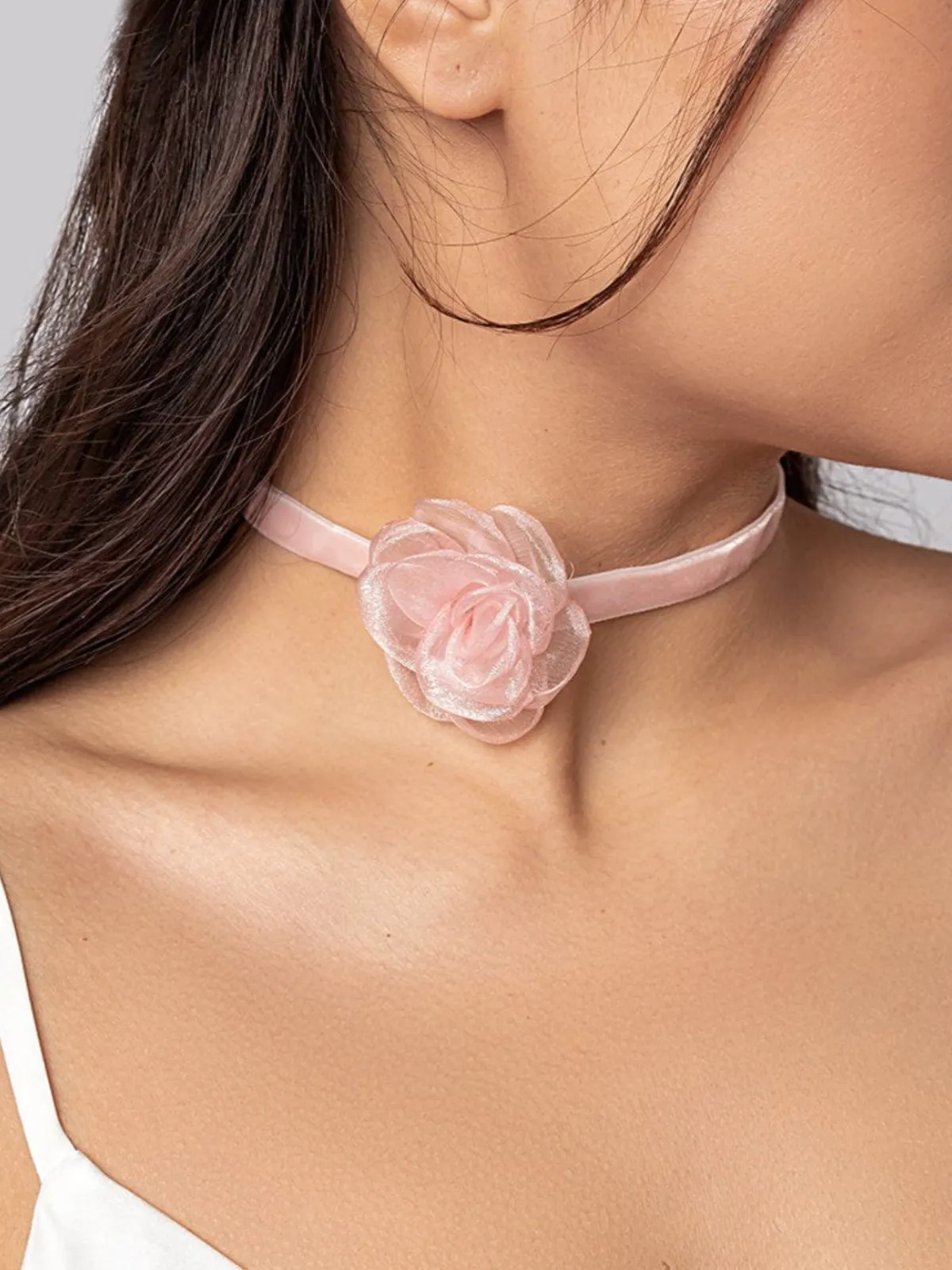 Spring Bling Flower Choker Necklace