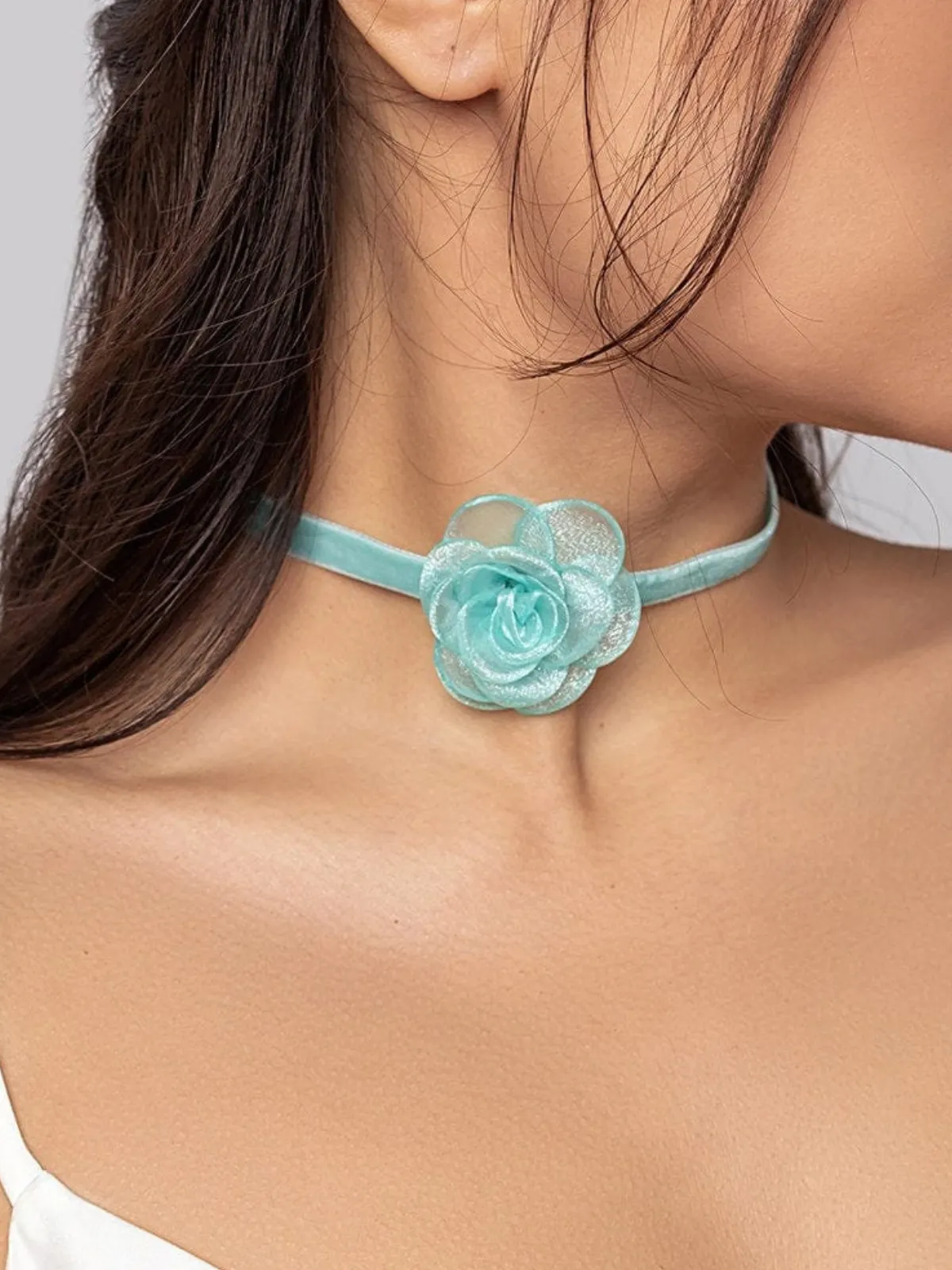 Spring Bling Flower Choker Necklace