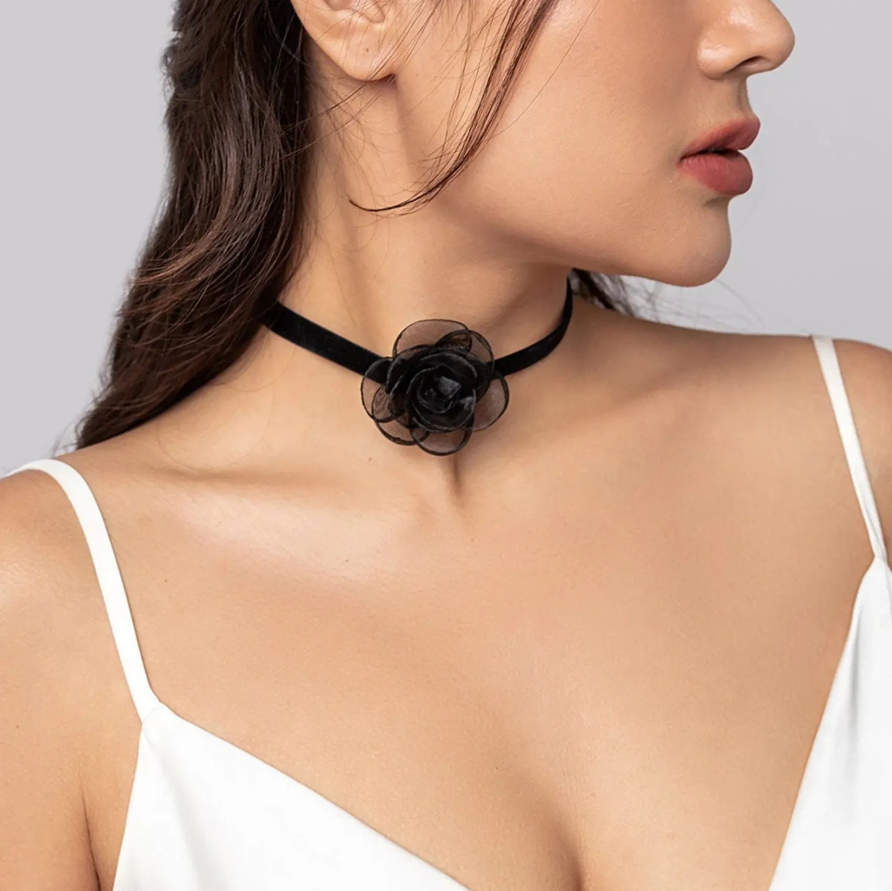 Spring Bling Flower Choker Necklace