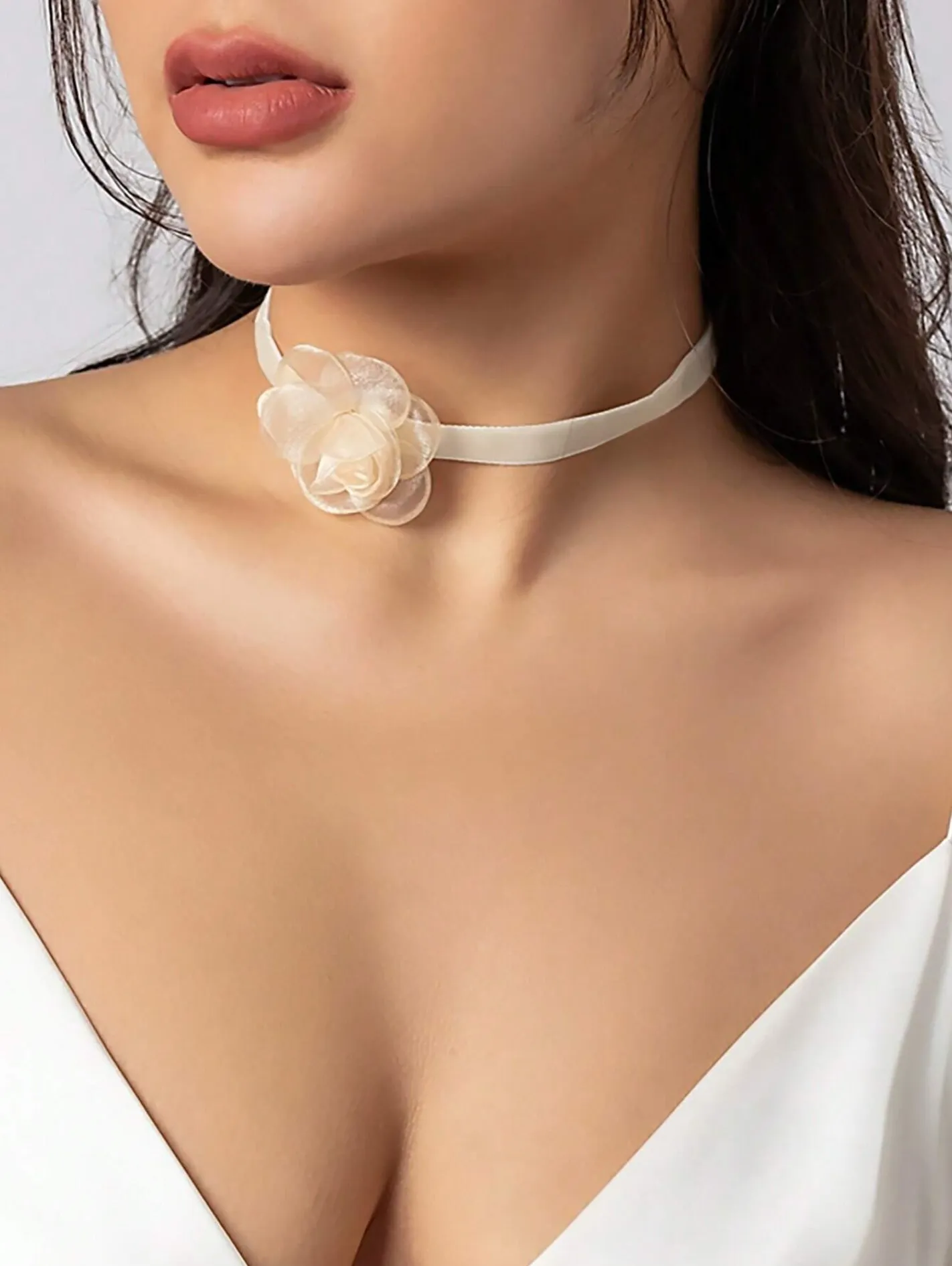 Spring Bling Flower Choker Necklace