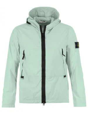 STONE ISLAND SKIN TOUCH NYLON- TC  Hooded Windbreaker Green