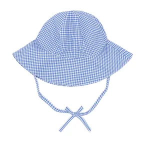 Sun Hat, Micro Blue Gingham