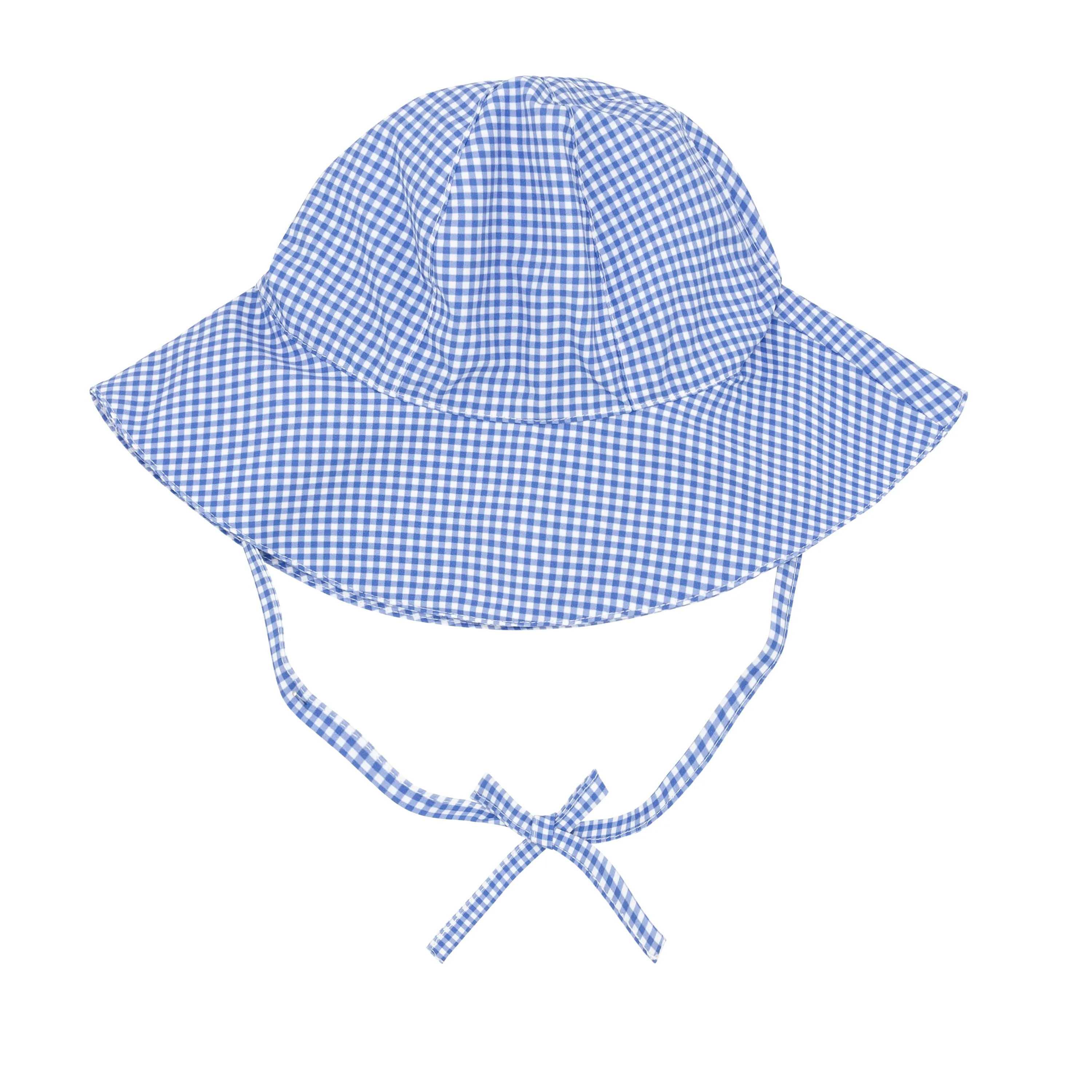 Sun Hat, Micro Blue Gingham