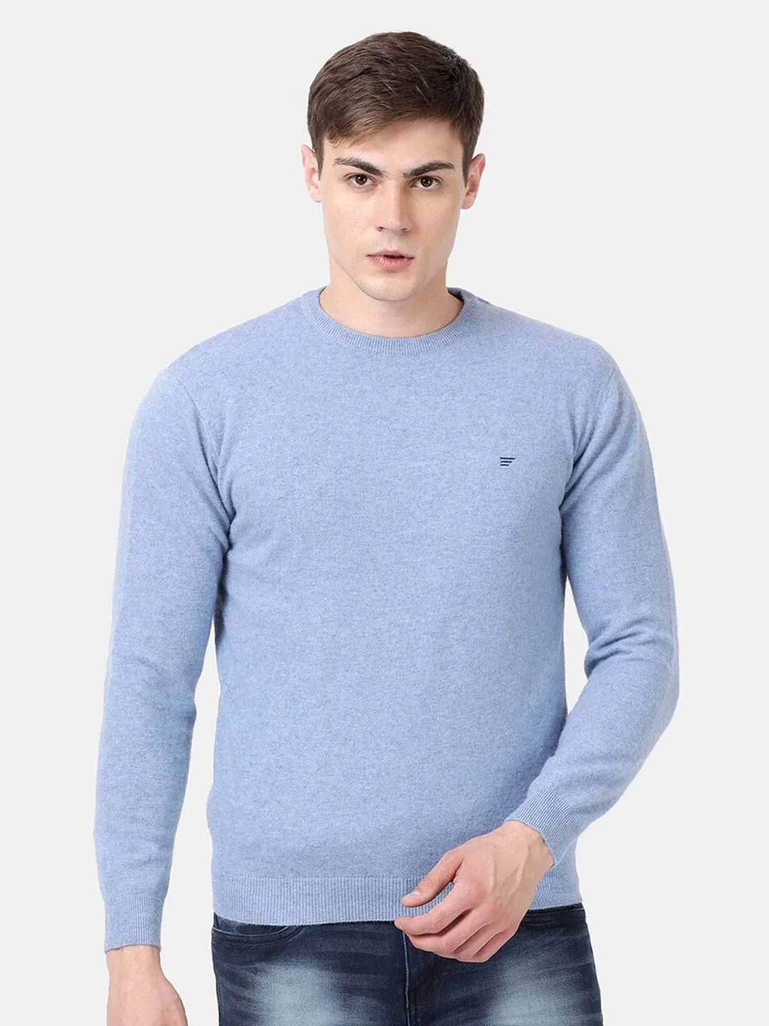 T-Base Round Neck Long Sleeves Woollen Pullover Sweater