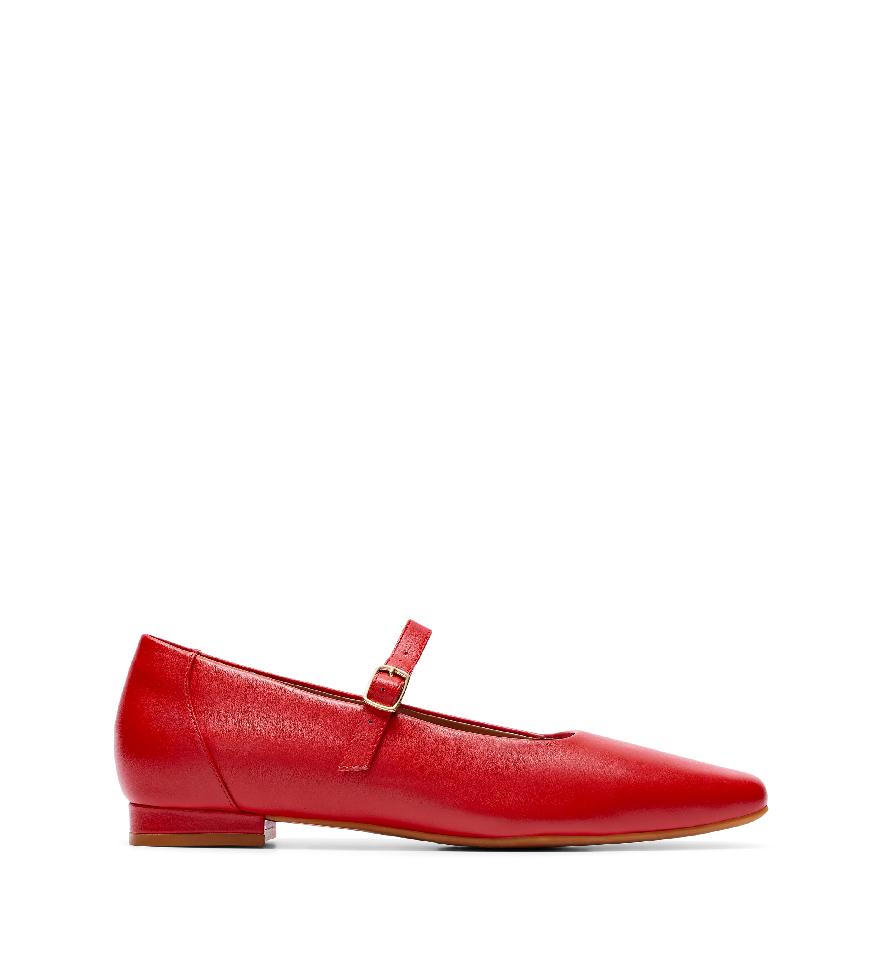 Turtur Lipstick Red Leather Ballet Flats