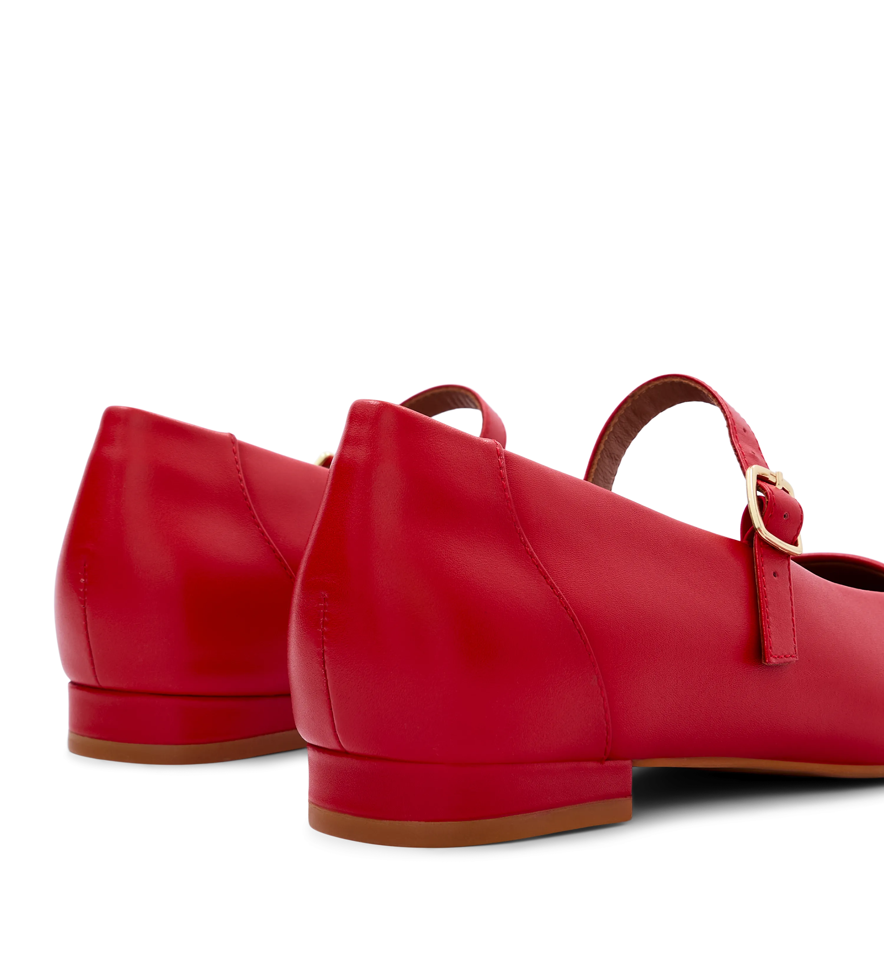 Turtur Lipstick Red Leather Ballet Flats