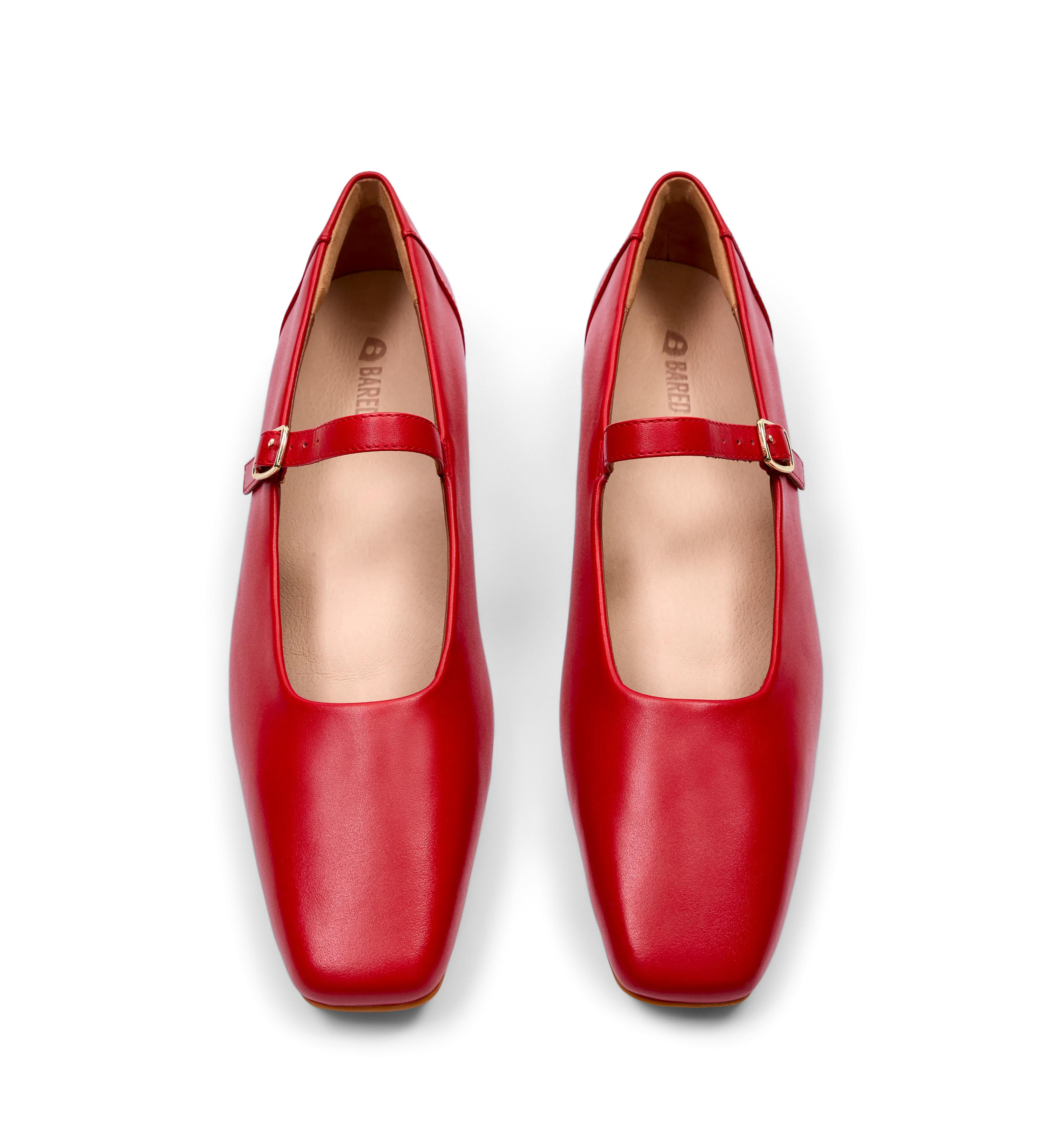 Turtur Lipstick Red Leather Ballet Flats