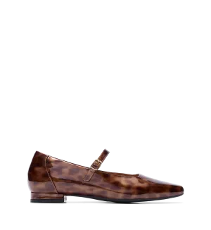 Turtur Tortoiseshell Brown Patent Leather Ballet Flats