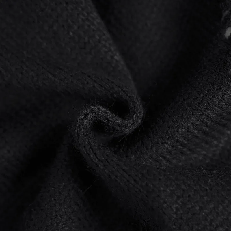 Vintage Beggar Hole Knitted Sweaters / Casual O-Neck Ripped Oversized Jumpers