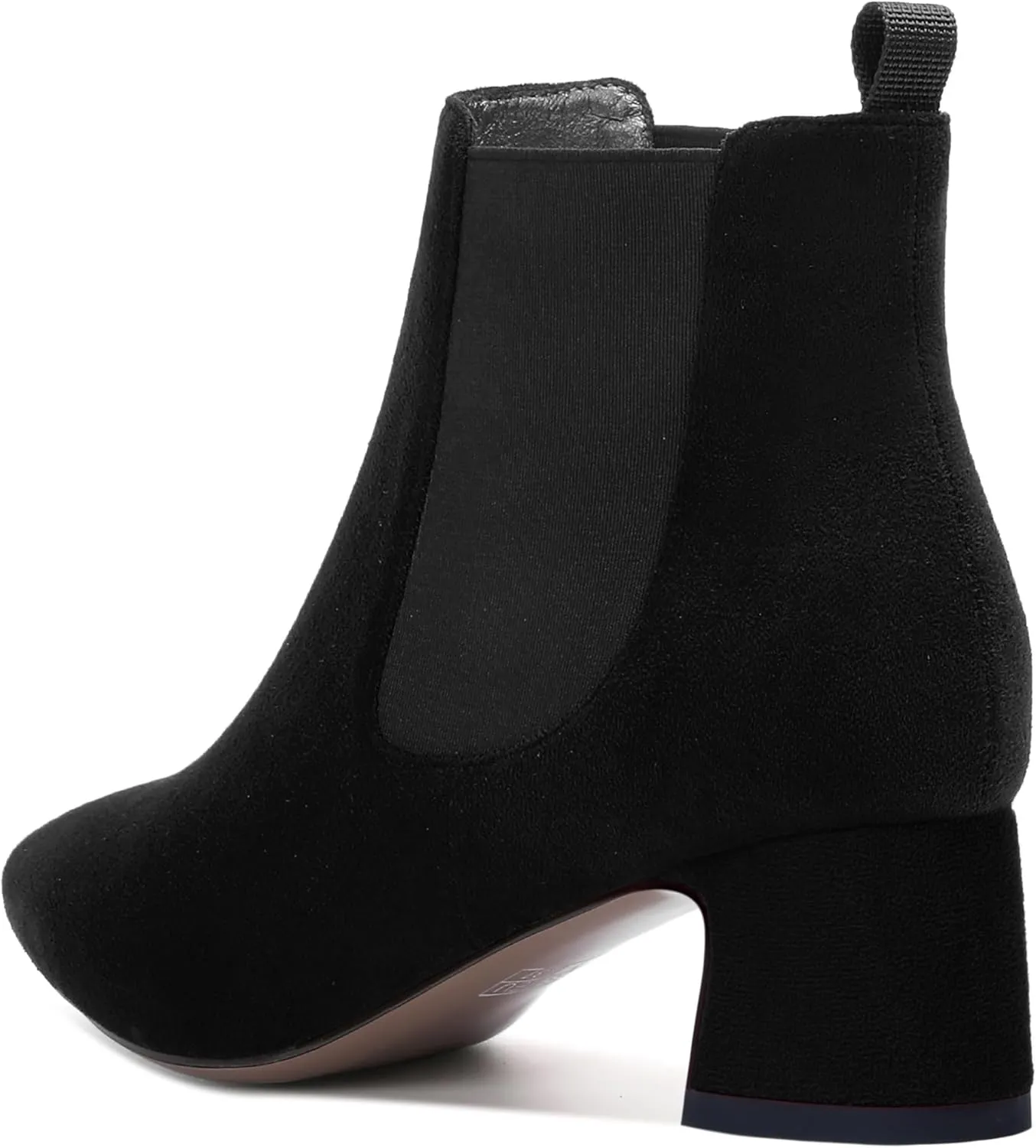 WAYDERNS Womens Suede Solid Dress Pointed Toe Bungee Evening Chunky Low Heel Ankle High Boots 2 Inch