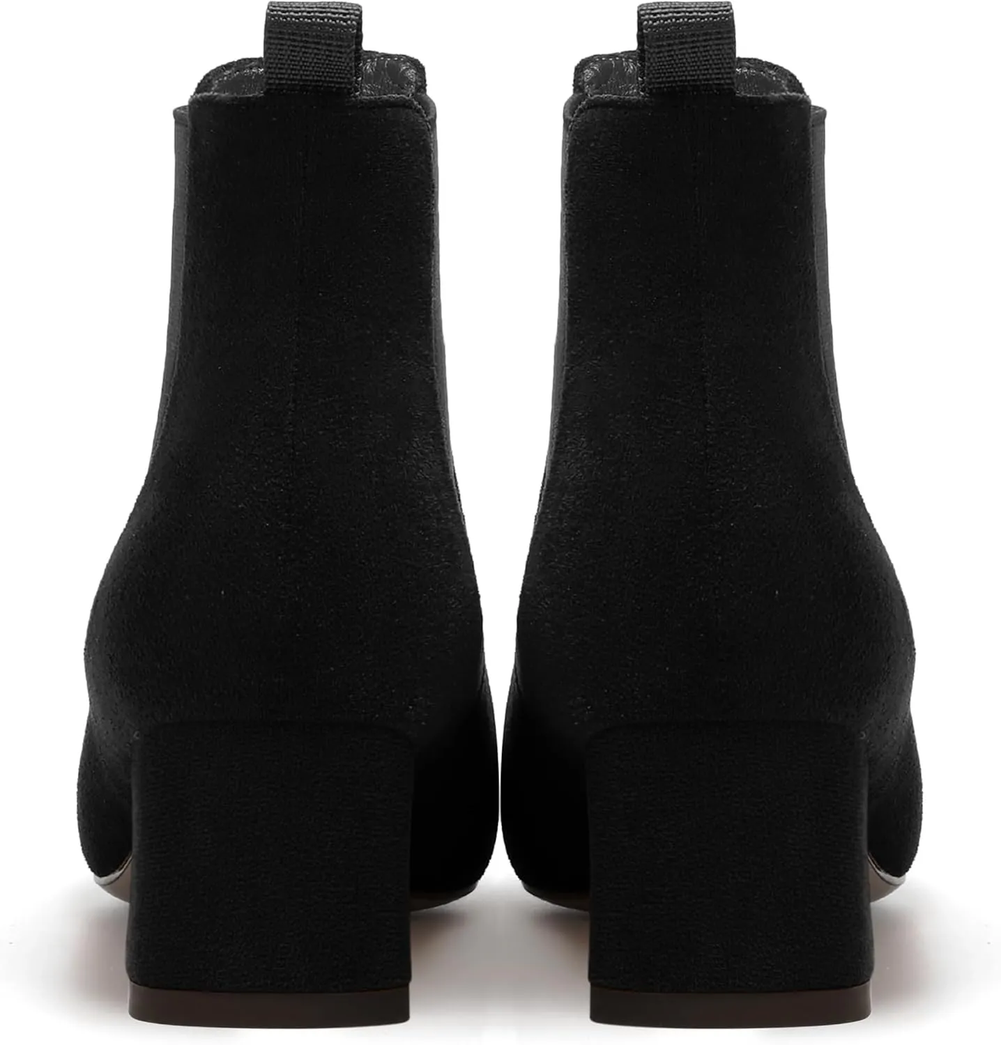 WAYDERNS Womens Suede Solid Dress Pointed Toe Bungee Evening Chunky Low Heel Ankle High Boots 2 Inch
