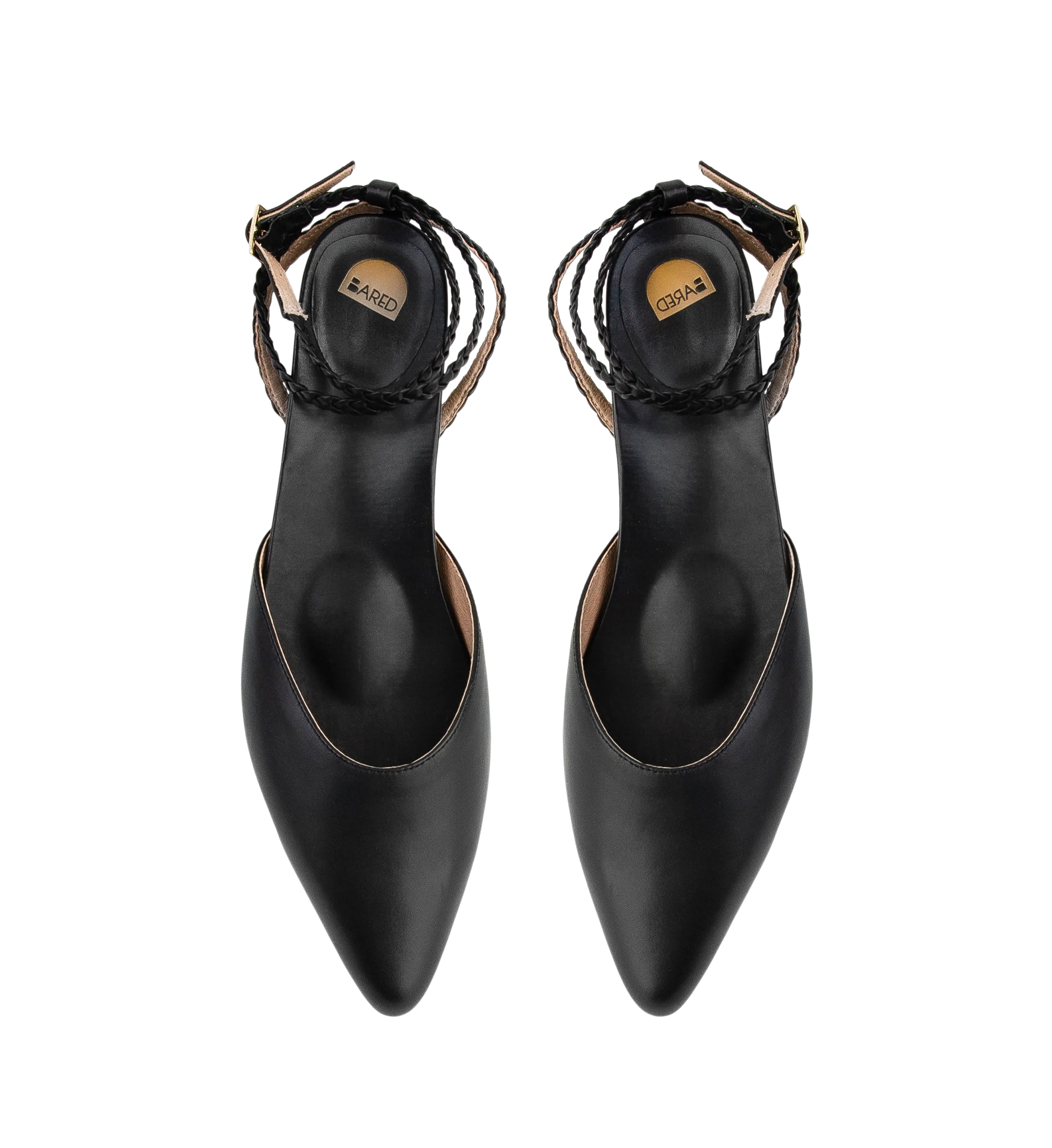 Weaver Black Leather Flats