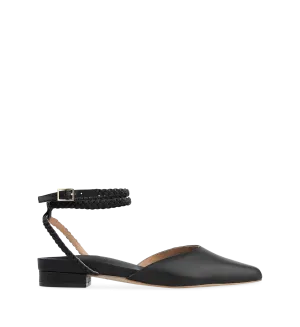 Weaver Black Leather Flats