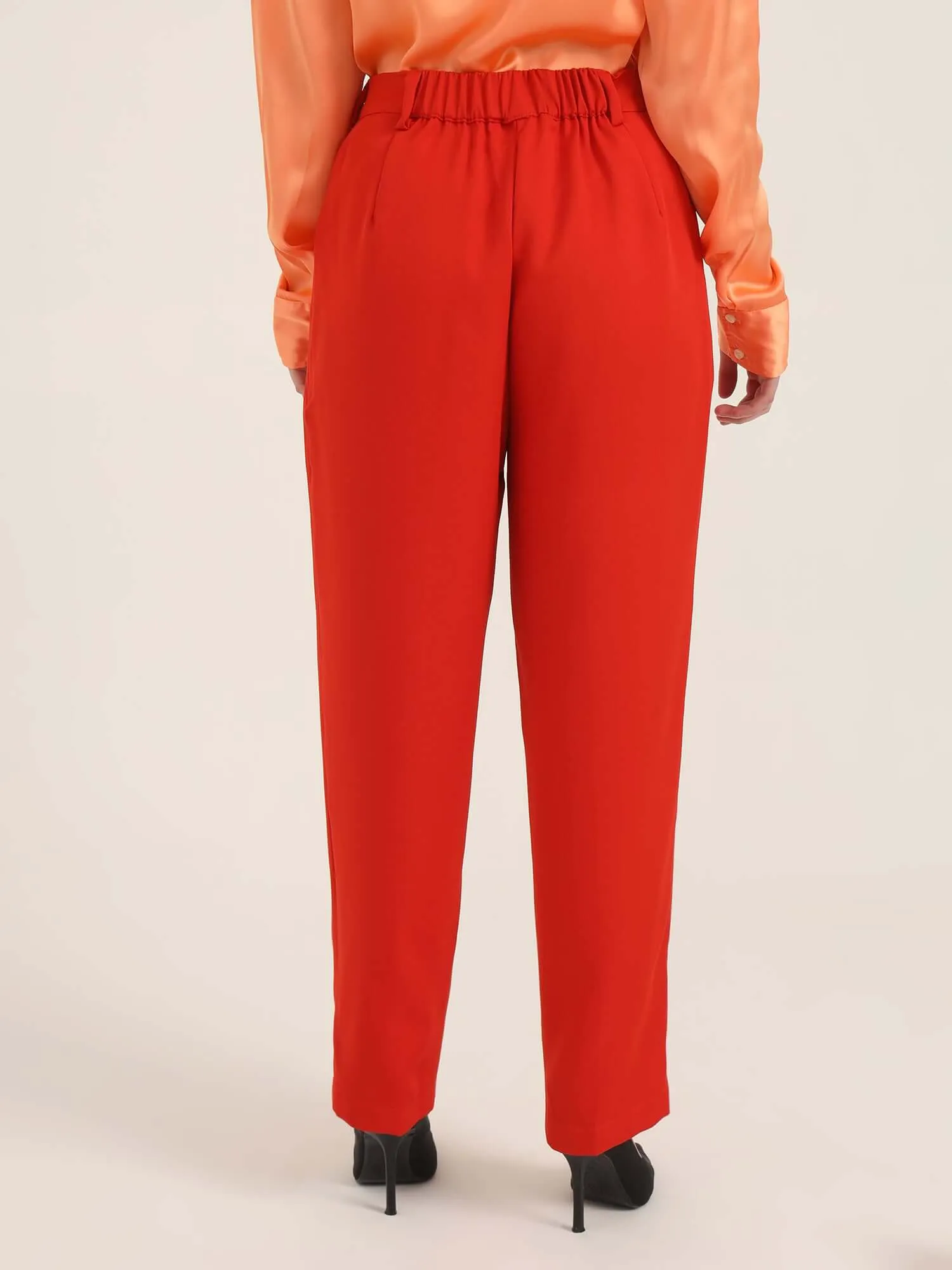 Women'S Luxury Banana Crepe Mars Red C Pant