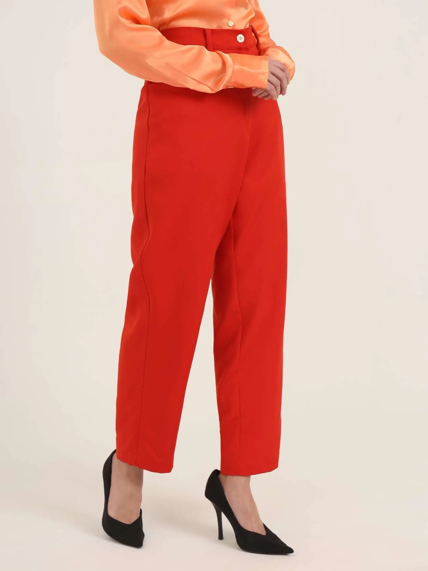 Women'S Luxury Banana Crepe Mars Red C Pant