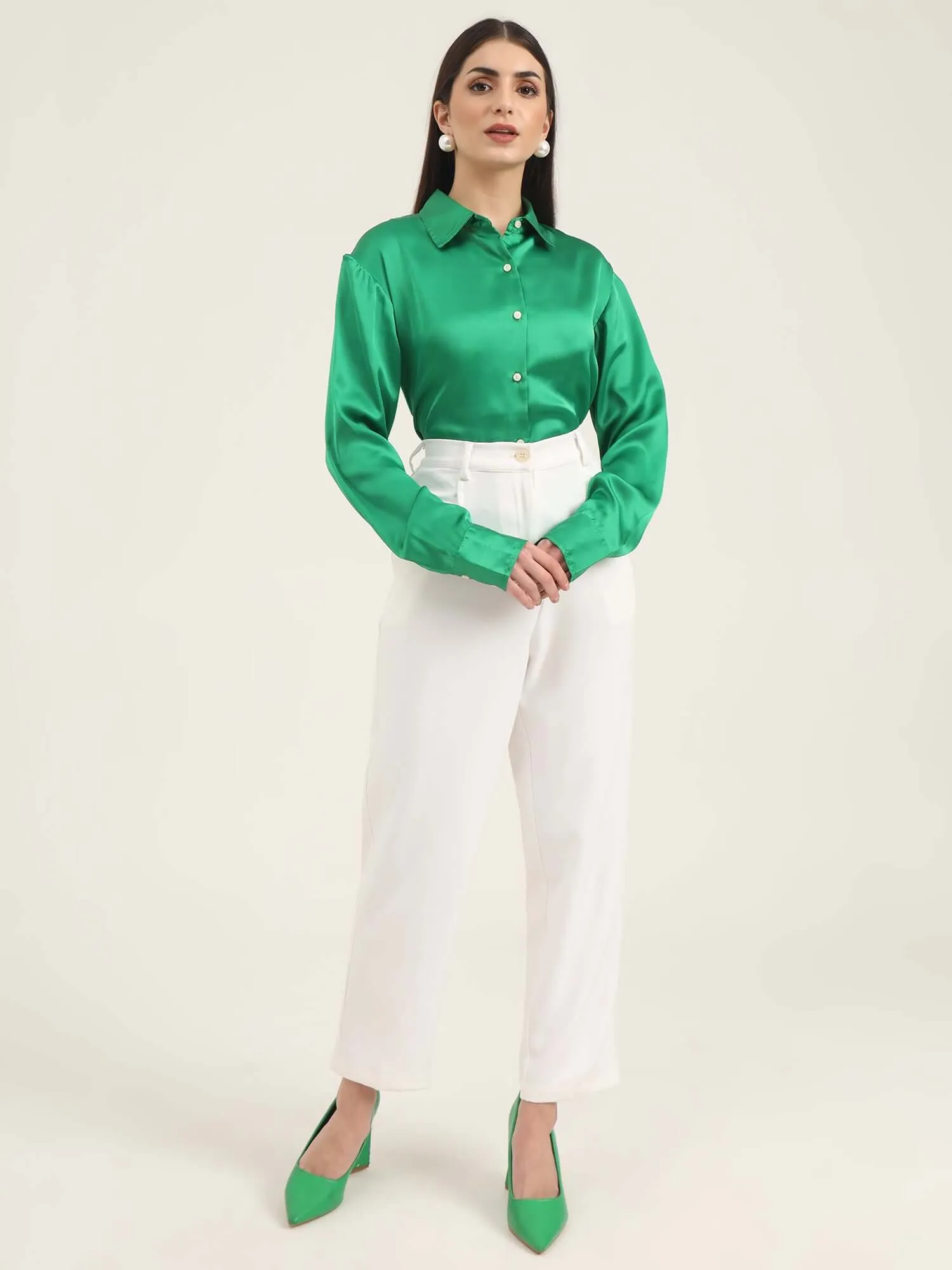 Women'S Luxury Banana Crepe Off White C Pant
