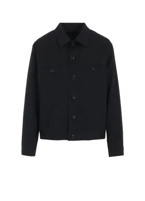 WOOL GABARDINE PANEL DENIM JACKET