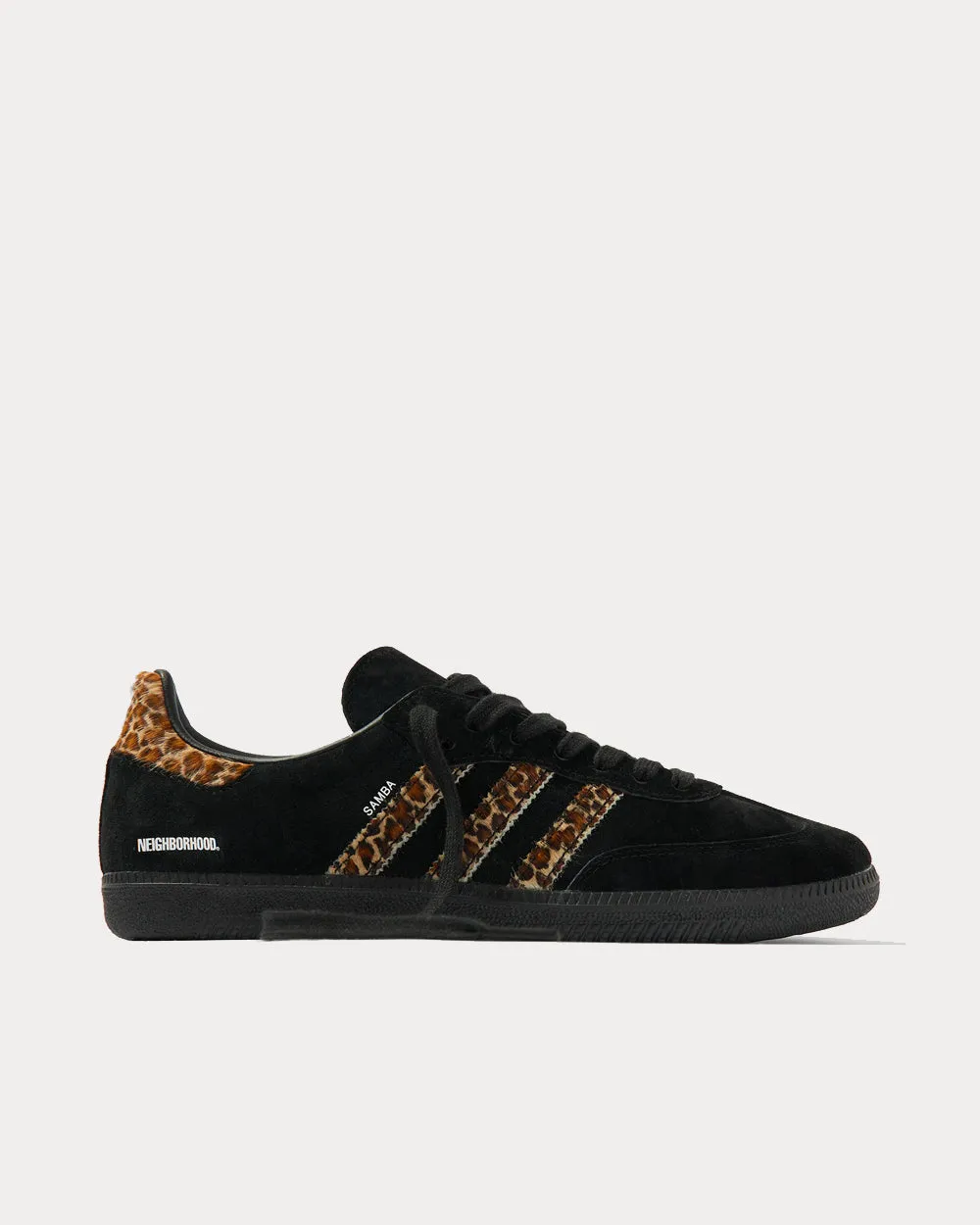 X Neighborhood Samba Black & Leopard Low Top Sneakers