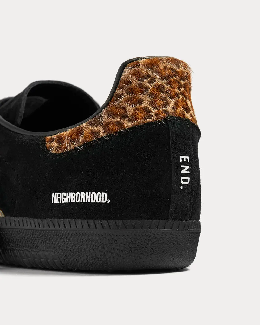 X Neighborhood Samba Black & Leopard Low Top Sneakers