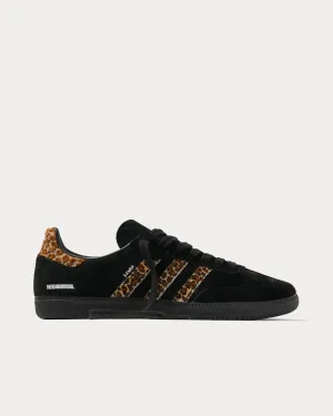 X Neighborhood Samba Black & Leopard Low Top Sneakers