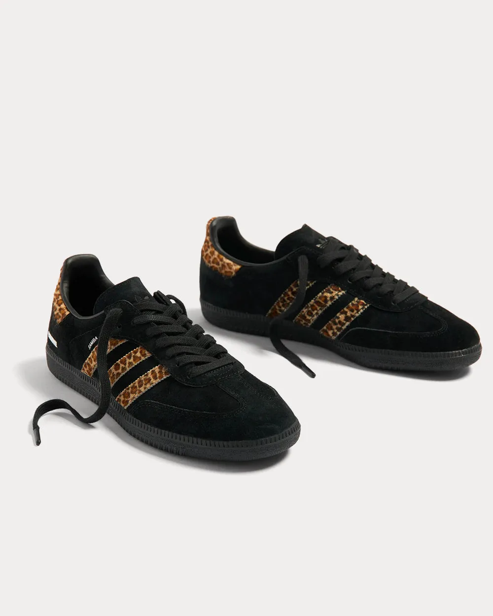 X Neighborhood Samba Black & Leopard Low Top Sneakers