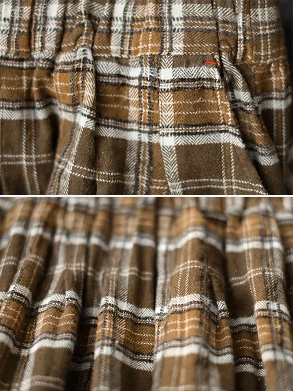 xakxx Artistic Retro Plaid A-Line Skirt