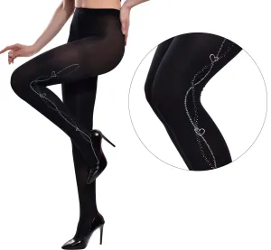 Xs and Os Women's Tights Rhinestone Pantyhose Stockings